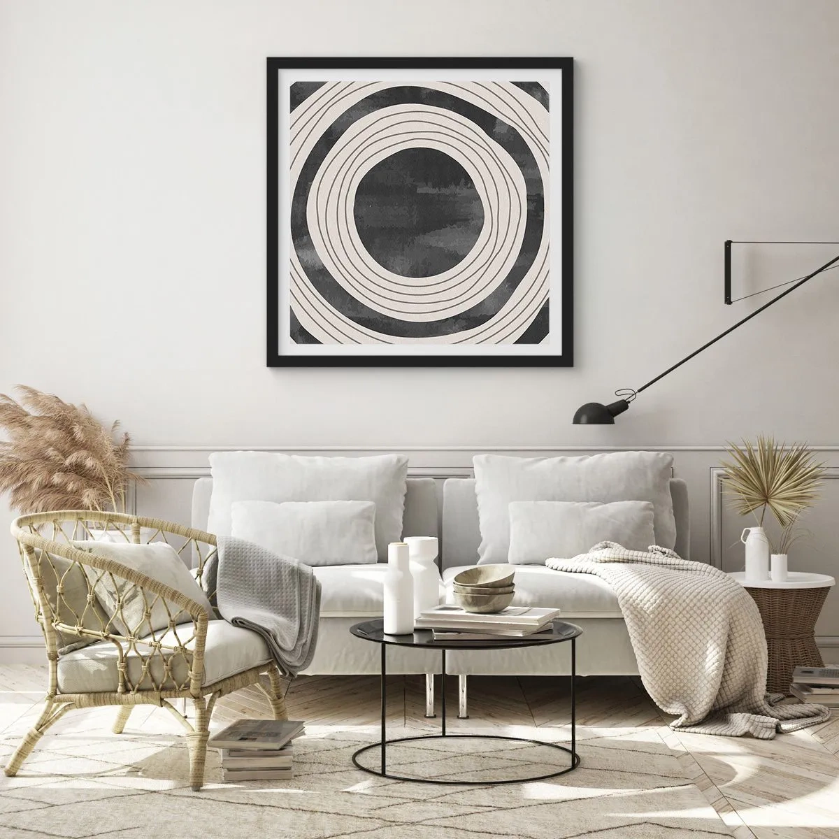 Poster în ramă neagră - Direct la subiect - 30x30 cm
