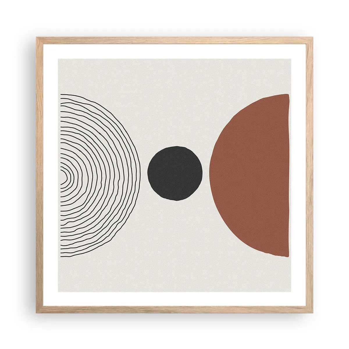Poster în ramă de stejar deschis - În centrul atenției - 60x60 cm