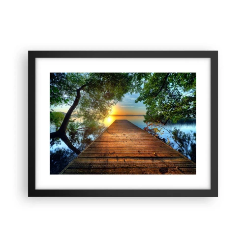 Poster în ramă neagră - Nu te grăbi, stai jos - 40x30 cm