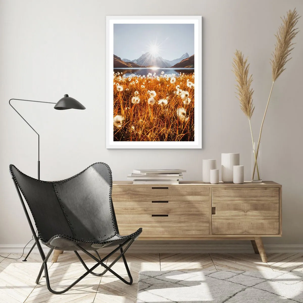 Poster în ramă albă - Duritatea rocilor, moliciunea ierbii - 50x70 cm