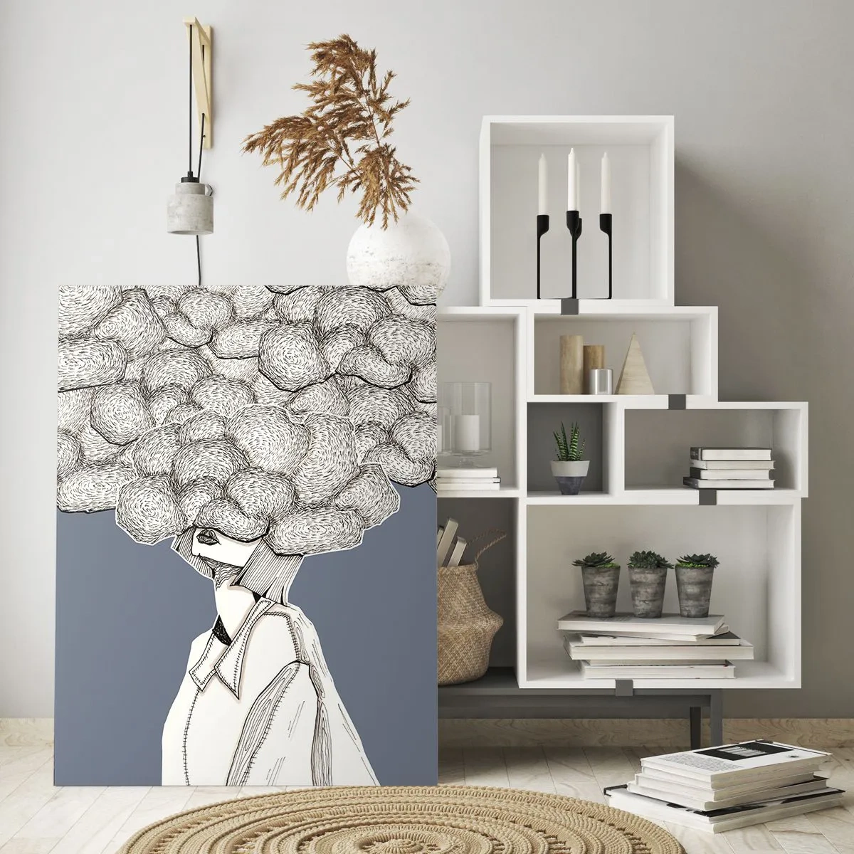 Tablou pe sticlă - Cu capul în nori - 80x120 cm