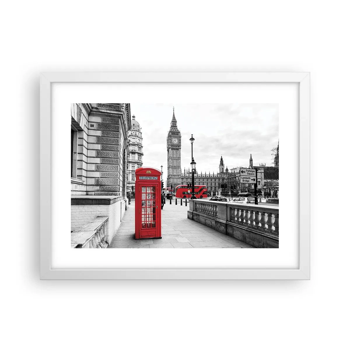 Poster în ramă albă - Fără îndoială, Londra - 40x30 cm