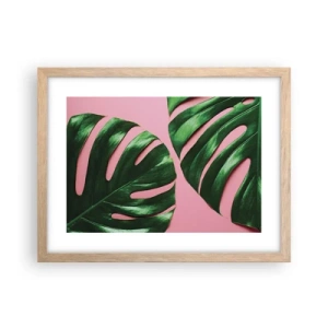 Poster în ramă de stejar deschis - Întâlnire verde - 40x30 cm