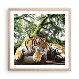 Poster în ramă de stejar deschis - Cu respect - 50x50 cm