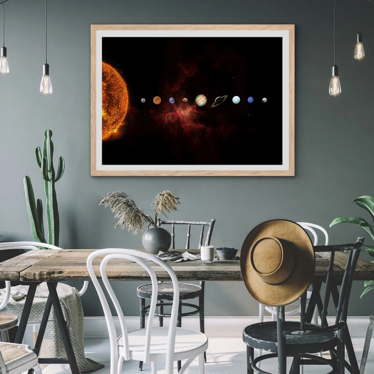 Poster în ramă de stejar deschis - Cartierul nostru - 50x40 cm