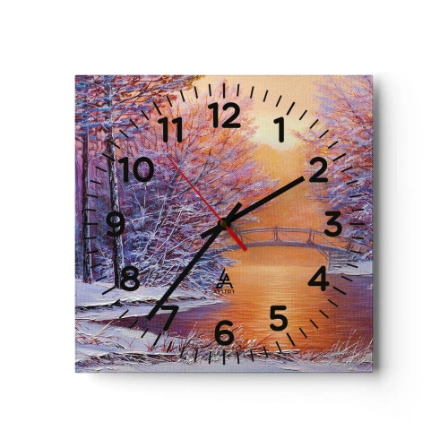 Ceas de perete - Ceas pe sticlă - Hai să ne întâlnim aici - 30x30 cm