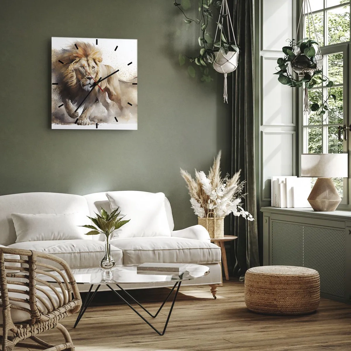 Ceas de perete - Ceas pe sticlă - Regele se mișcă - 30x30 cm