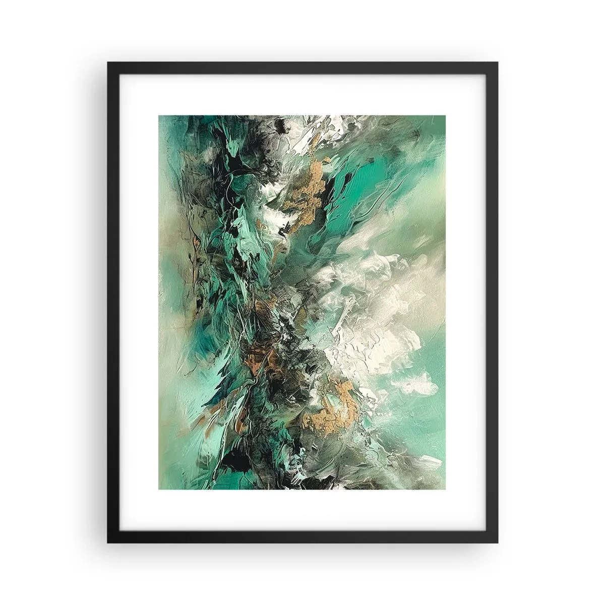 Poster în ramă neagră - Fierbere negru-smarald - 40x50 cm
