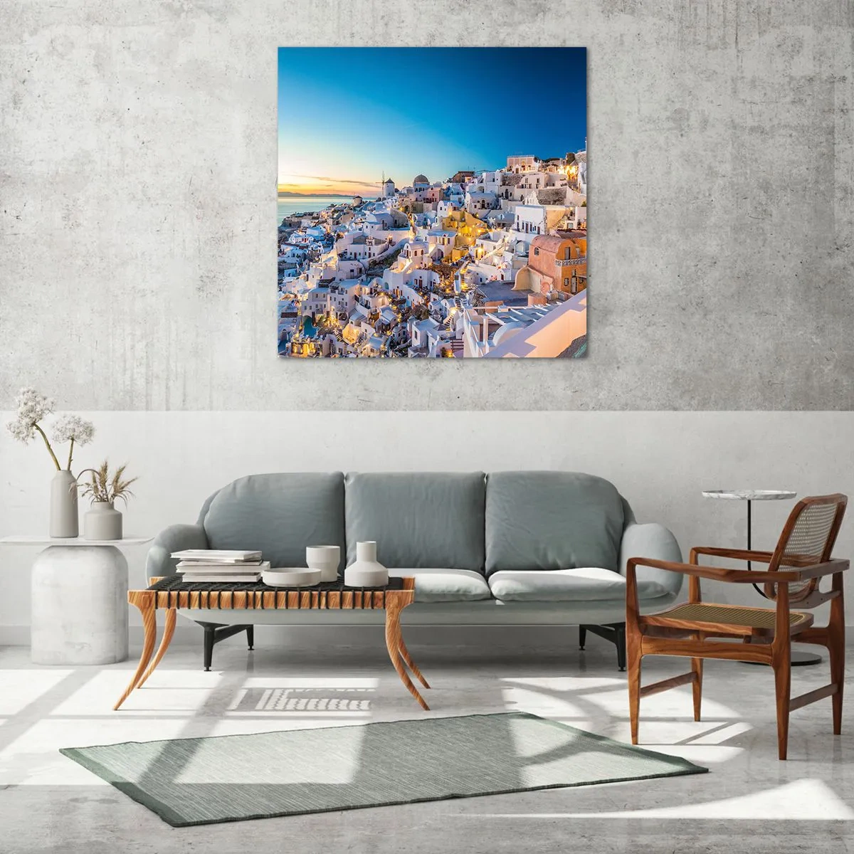 Tablou pe sticlă - Esența grecității - 60x60 cm