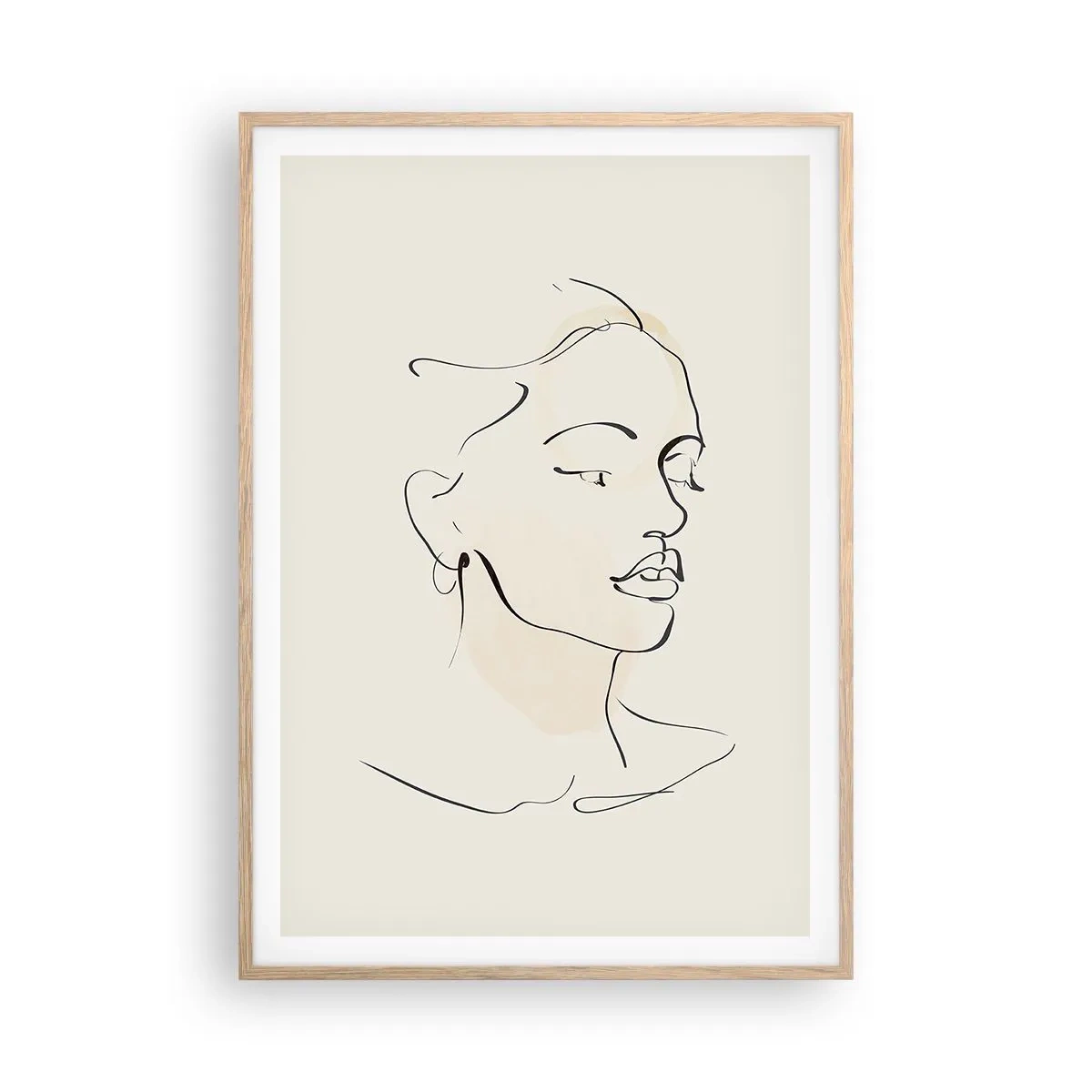 Poster în ramă de stejar deschis - Cu o linie sigură - 70x100 cm