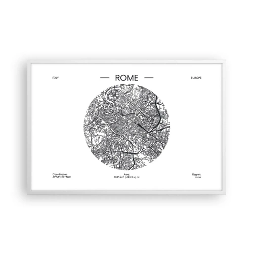 Poster în ramă albă - Anatomia Romei - 91x61 cm