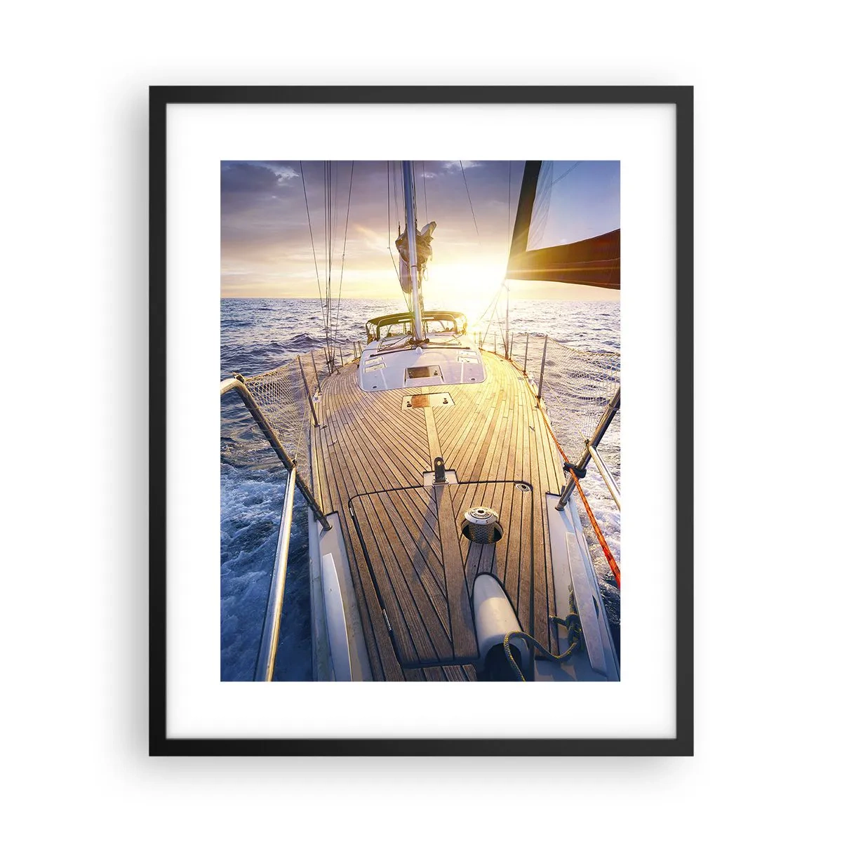 Poster în ramă neagră - Alergând pe valuri - 40x50 cm