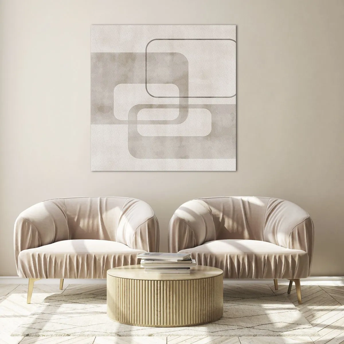 Tablou pe sticlă - Fuga geometrică - 30x30 cm