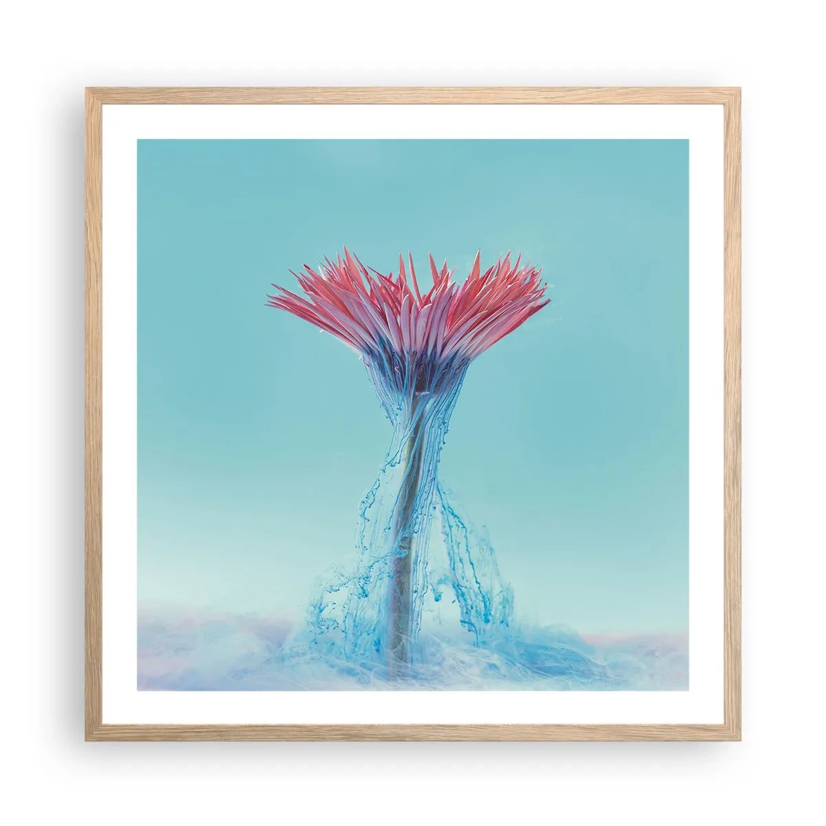 Poster în ramă de stejar deschis - Într-o unduire revigorantă - 60x60 cm