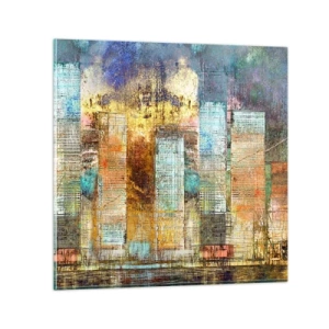 Tablou pe sticlă - Metropola însorită - 70x70 cm