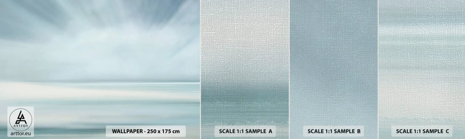 Mostră tapet Premium Canvas - Liniște până la orizont - Luminos, Bucată, Cer - 100x30 cm