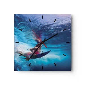 Ceas de perete - Ceas pe sticlă - Profunzimea bucuriei - 30x30 cm