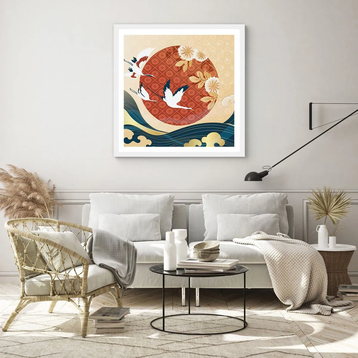 Poster în ramă albă - O fabulă japoneză - 50x50 cm