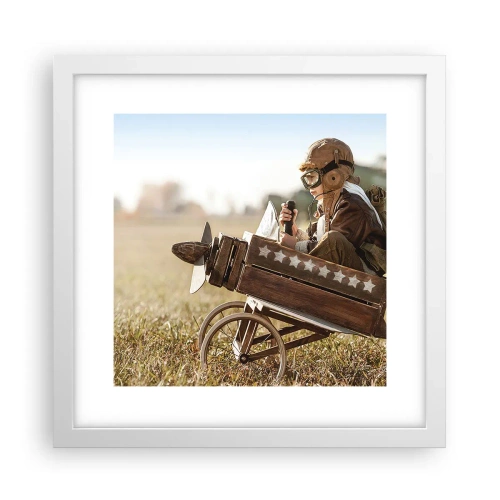 Poster în ramă albă - Porniți spre vis - 30x30 cm