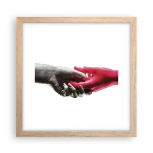 Poster în ramă de stejar deschis - Împreună, deși diferiți - 30x30 cm