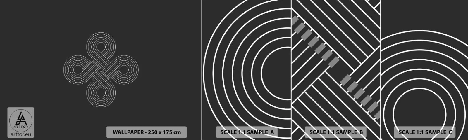 Mostră de Tapet Standard Eco - În spirit celtic - Abstracția, Bucată, Minimalism - 100x30 cm