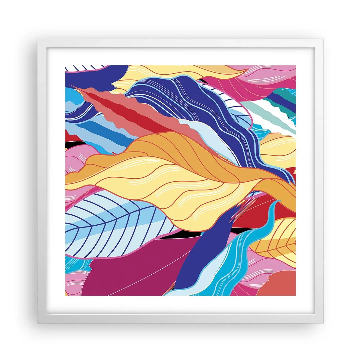 Poster în ramă albă - O dezordine colorată - 50x50 cm