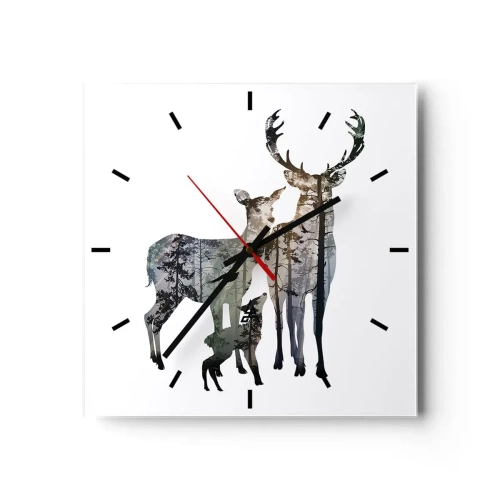 Ceas de perete - Ceas pe sticlă - Fotografie de familie - 30x30 cm