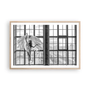 Poster în ramă de stejar deschis - Orașul îngerilor dansatori? - 91x61 cm