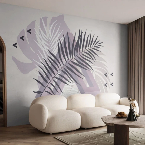 Tapet Standard Eco - Umbra unei umbre - Grafică, Frunza de palmier, Bucată - 400x280 cm