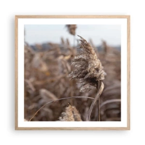 Poster în ramă de stejar deschis - E timpul să zbori cu vântul - 60x60 cm