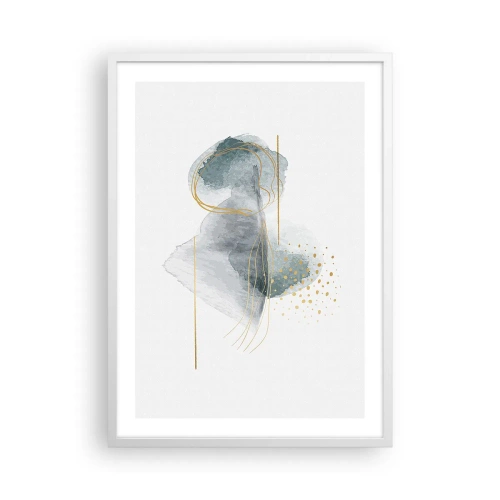 Poster în ramă albă - Despre relația dintre gri și auriu - 50x70 cm