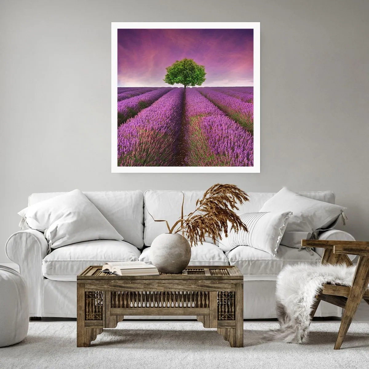 Poster - În câmpurile de lavandă - 40x40 cm