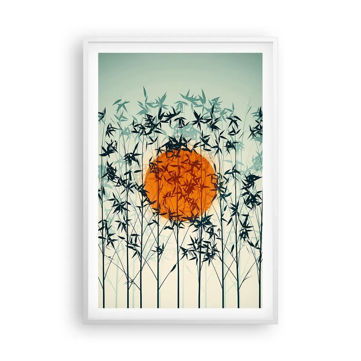 Poster în ramă albă - Soarele japonez - 61x91 cm