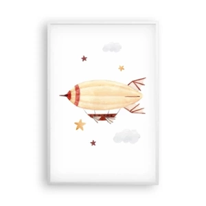 Poster în ramă albă - Aeronava - 61x91 cm