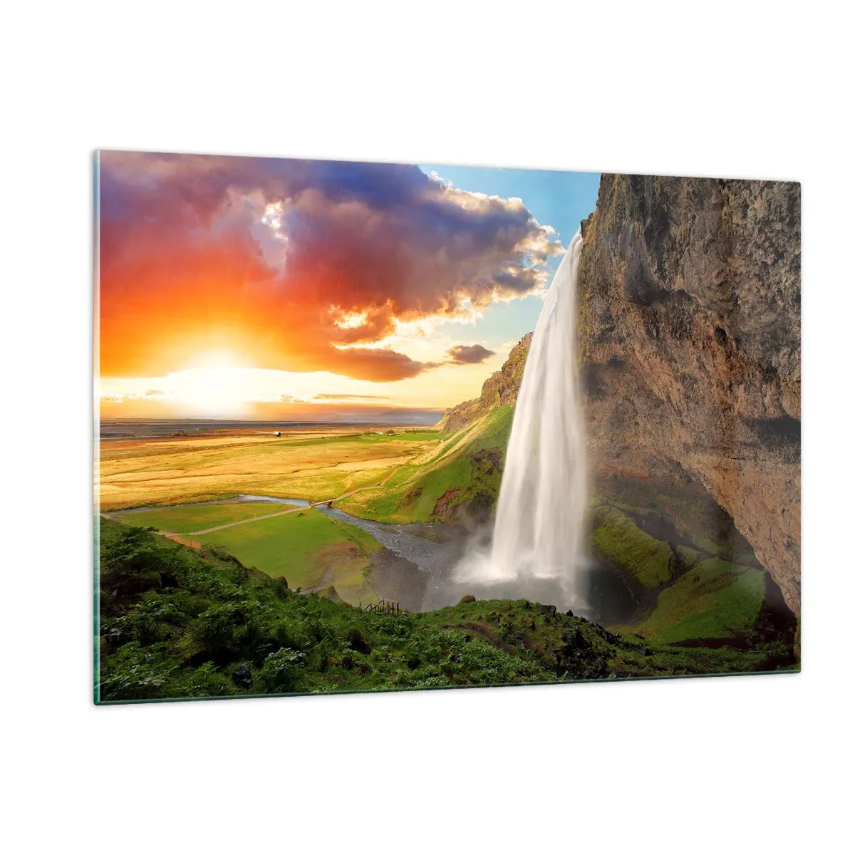 Tablou pe sticlă - Vara plină de Islanda - 120x80 cm