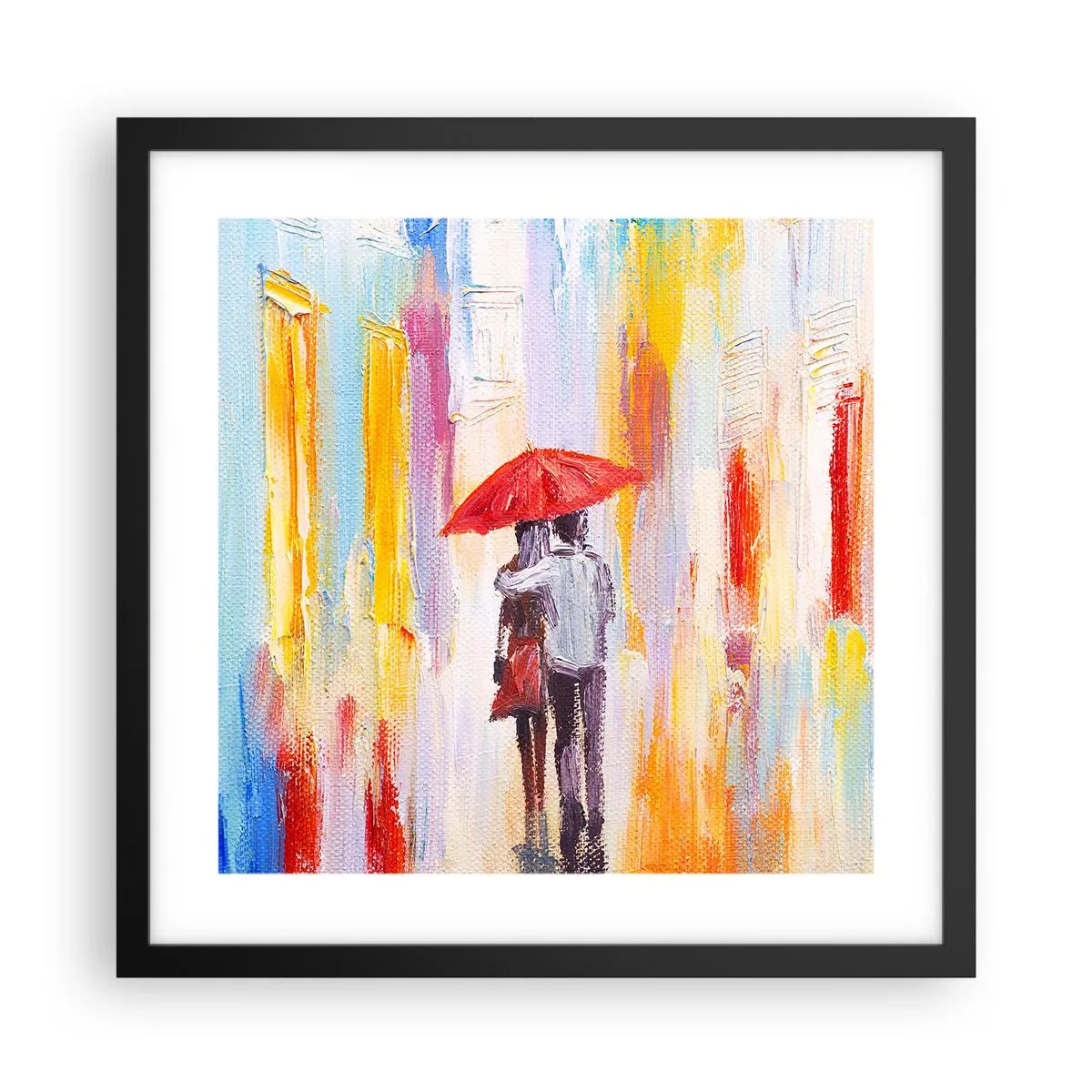 Poster în ramă neagră - Să plouă în continuare - 40x40 cm