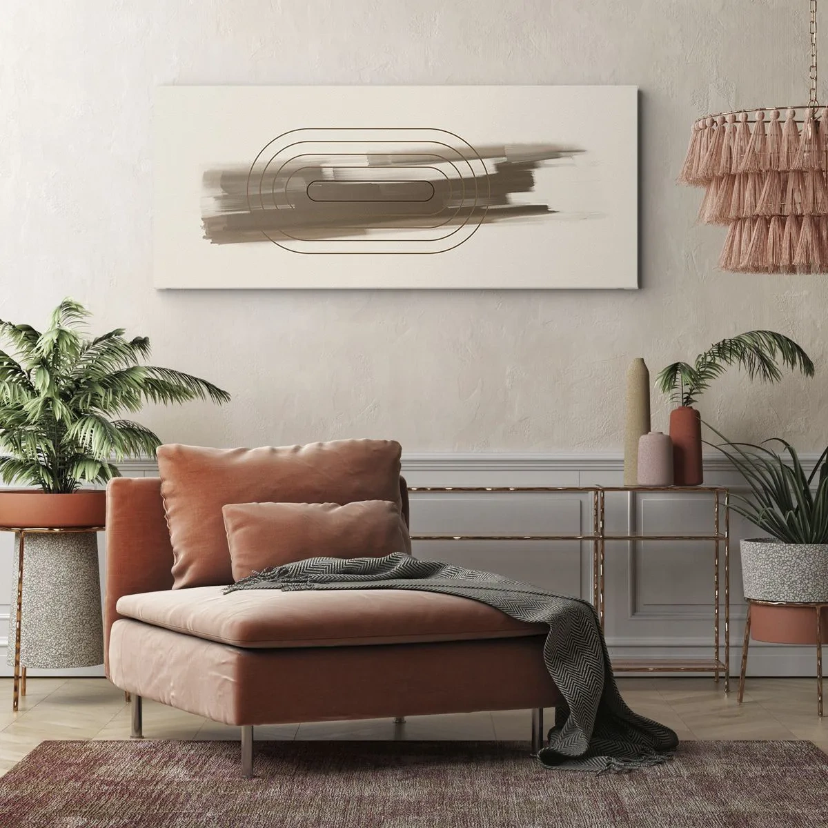 Tablou pe pânză - O adiere de gri - 100x40 cm
