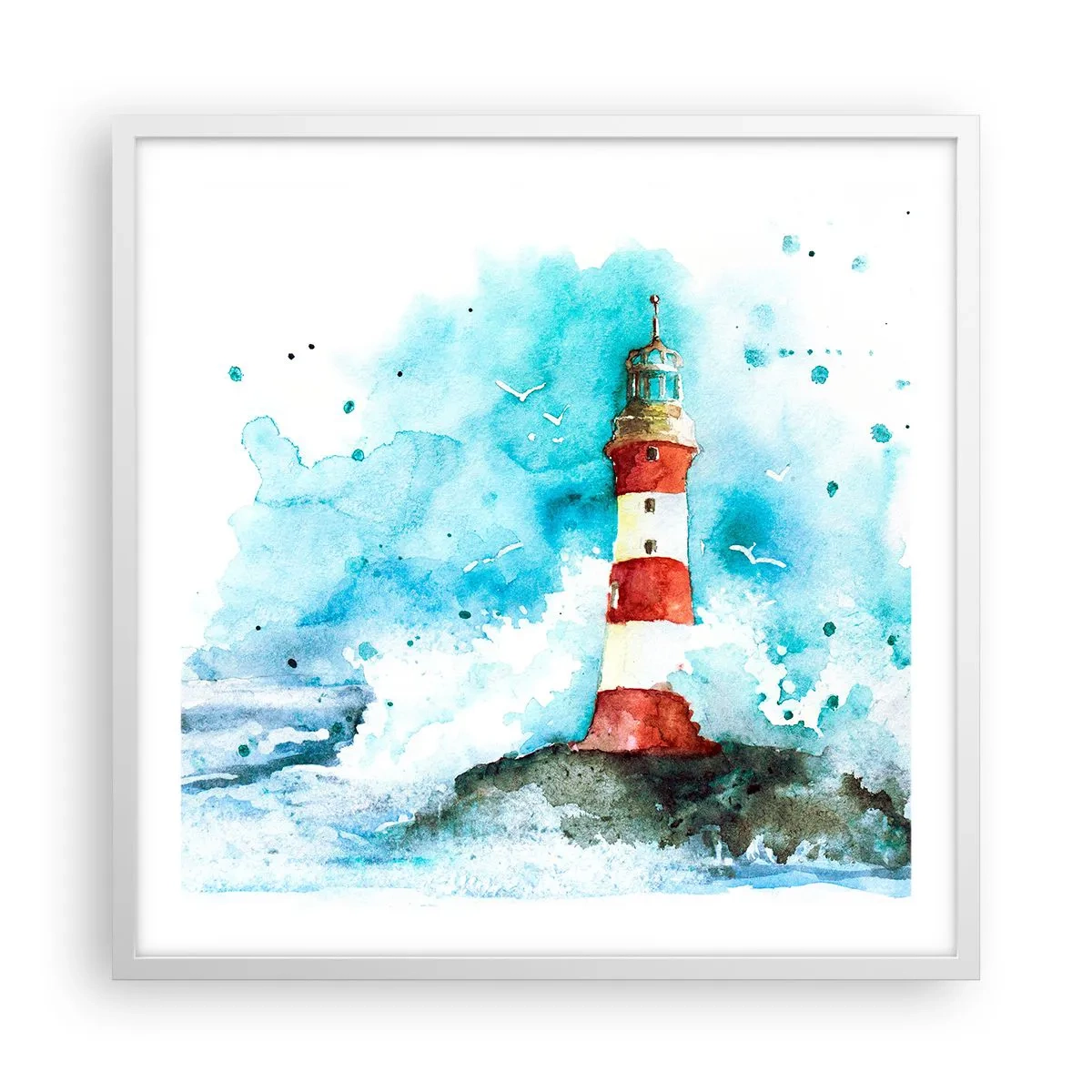 Poster în ramă albă - Unitatea forțelor naturii - 60x60 cm