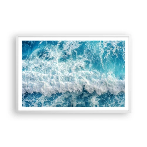 Poster în ramă albă - Cu bucurie și în salturi - 91x61 cm