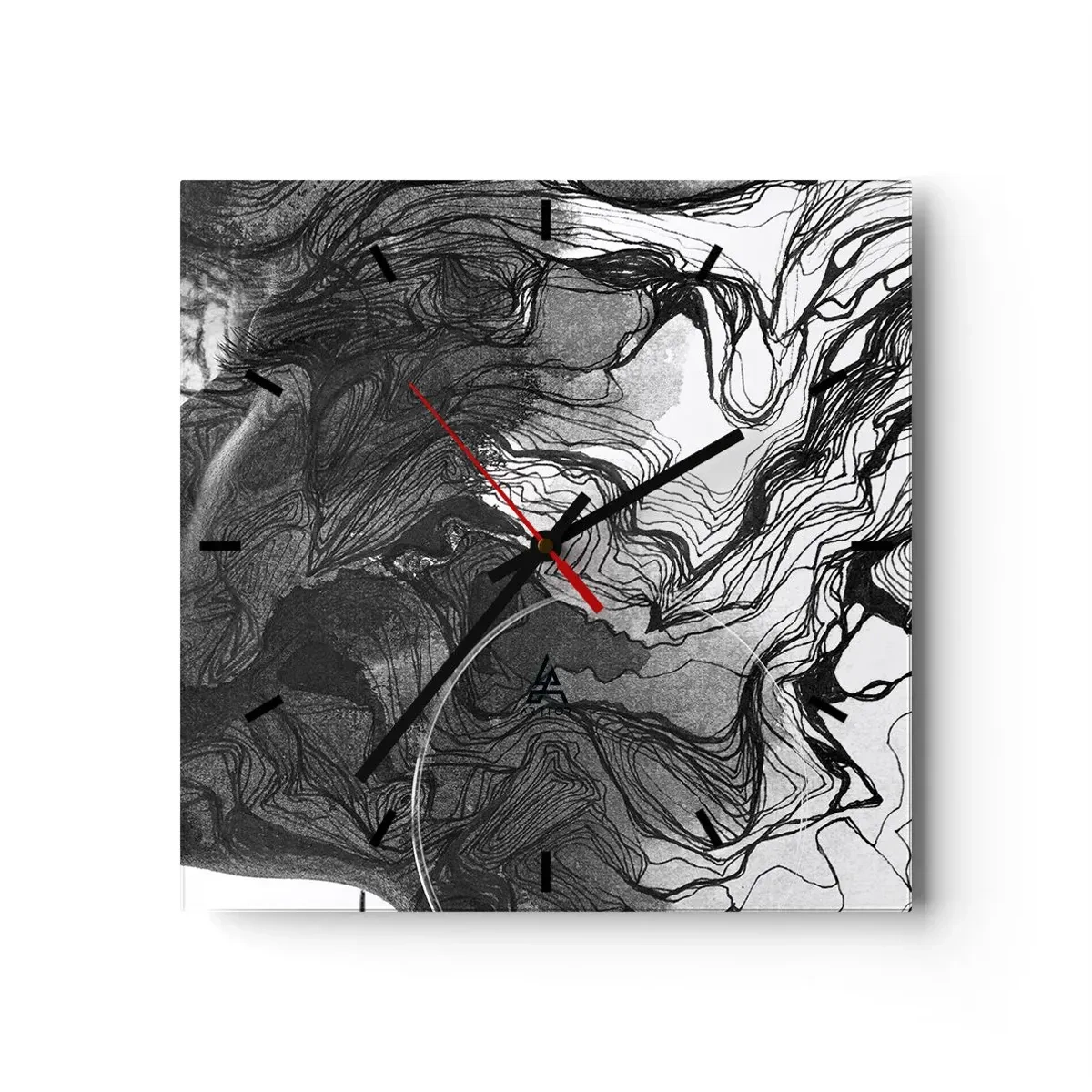 Ceas de perete - Ceas pe sticlă - Încurcată în vise - 40x40 cm