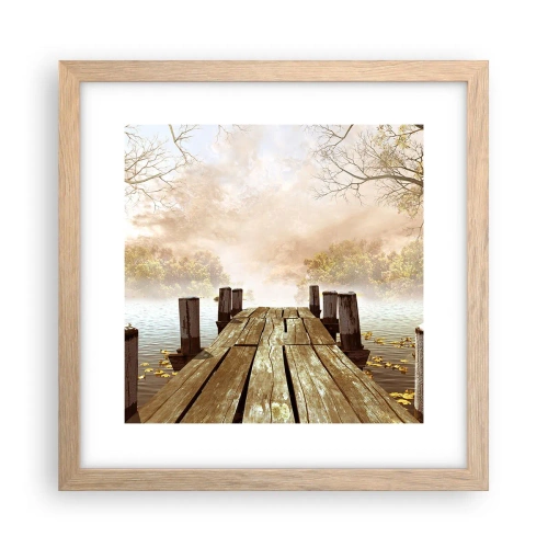 Poster în ramă de stejar deschis - Tristețea blândă a toamnei - 30x30 cm