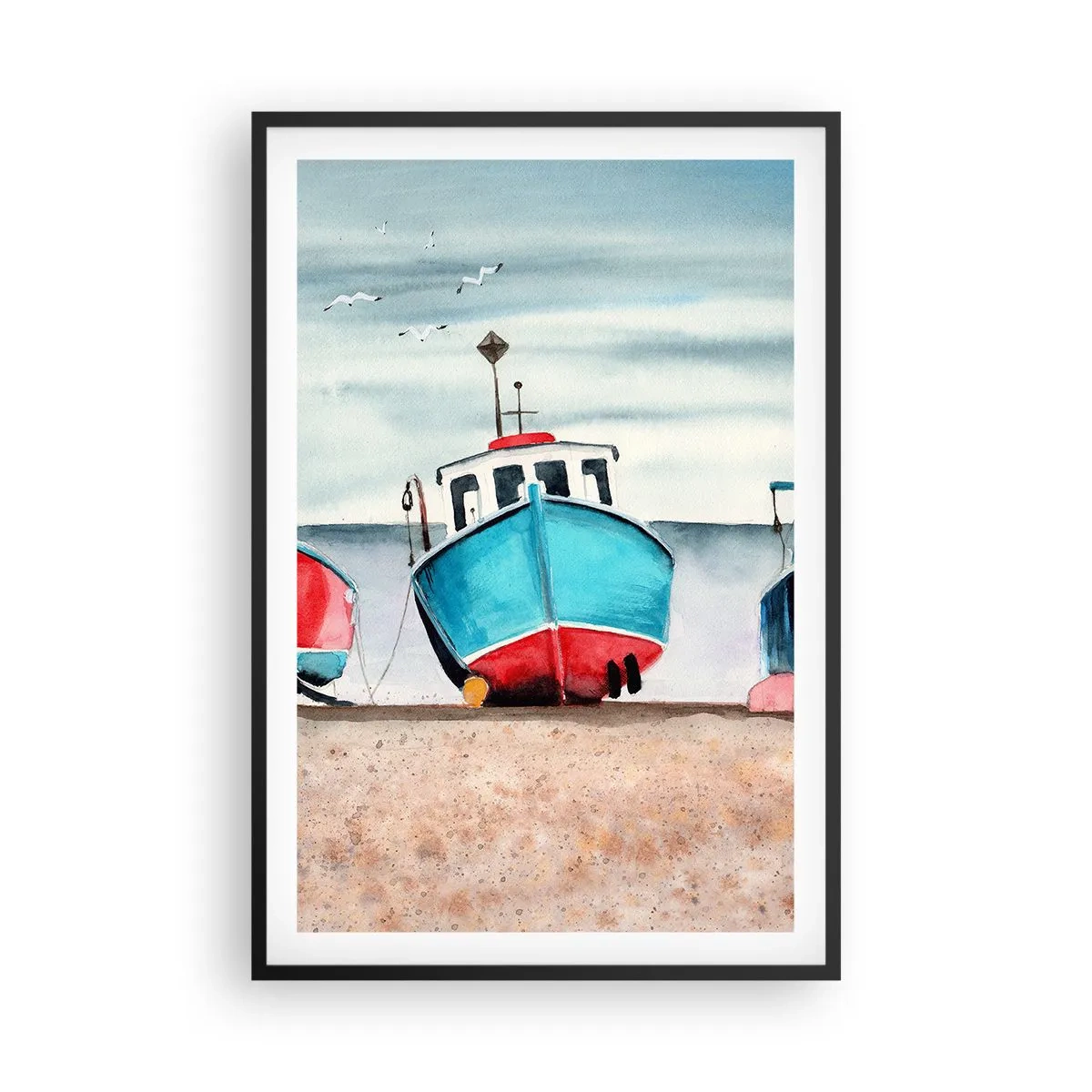 Poster în ramă neagră - Gata pentru pescuit - 61x91 cm