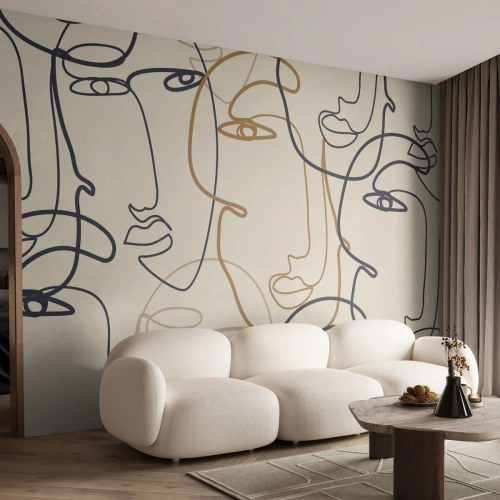 Tapet Premium Sand - Portret multiplicat - Abstracția, Față, Grafică - 250x175 cm