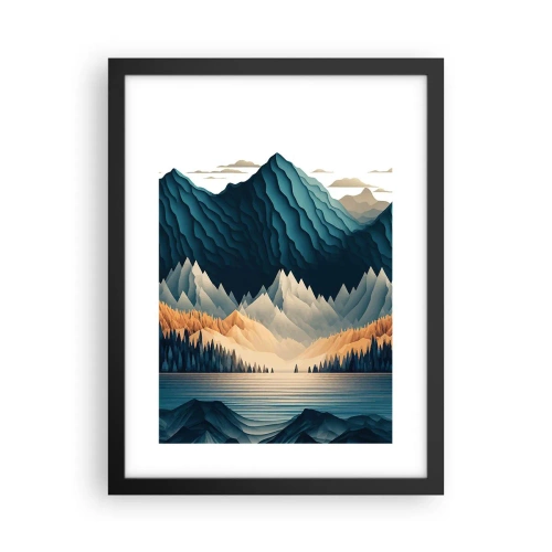 Poster în ramă neagră - Peisaj montan perfect - 30x40 cm
