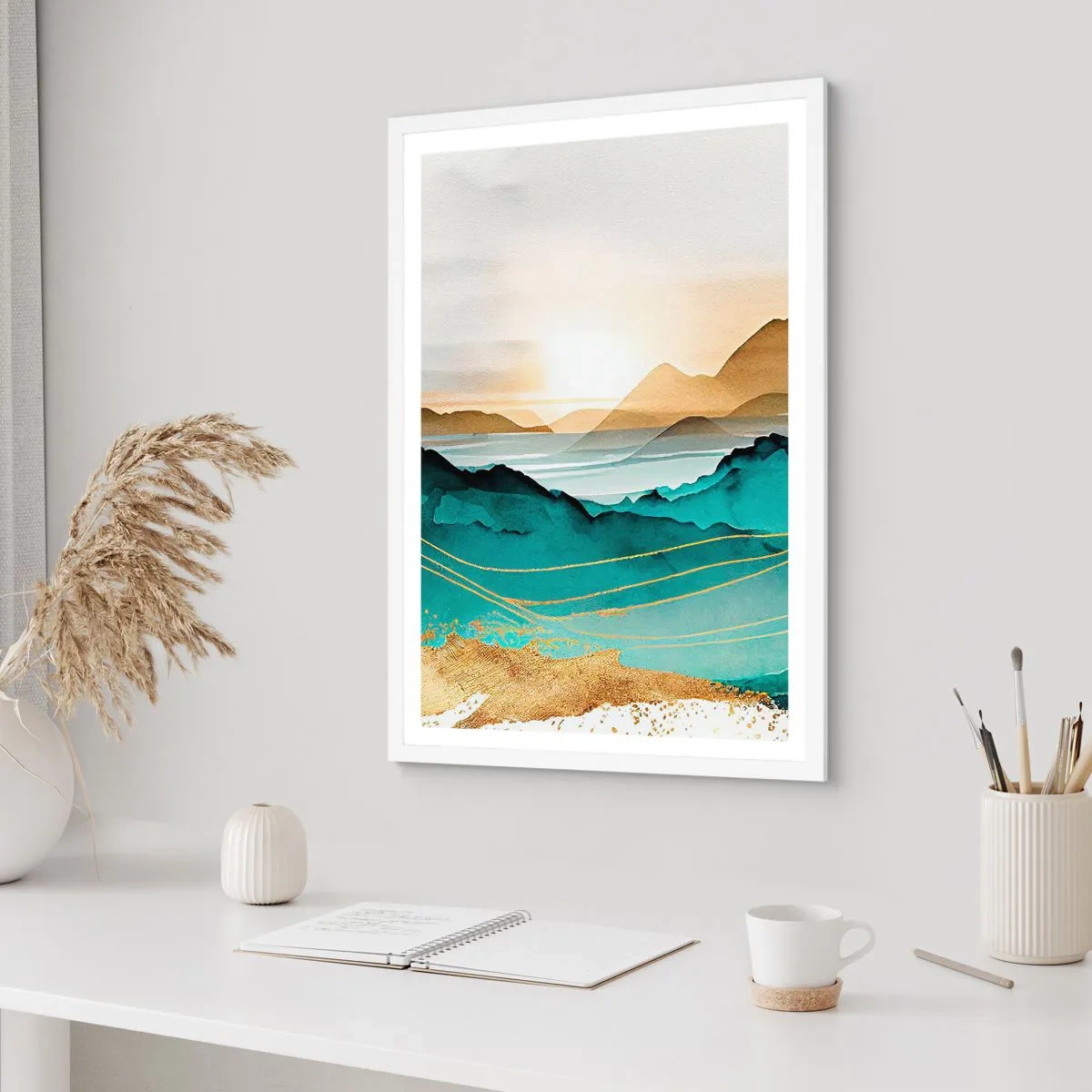 Poster în ramă albă - La limita abstracției - peisaj - 40x50 cm