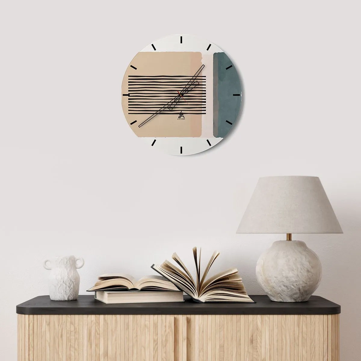 Ceas de perete - Ceas pe sticlă - Totul este în regulă - 40x40 cm