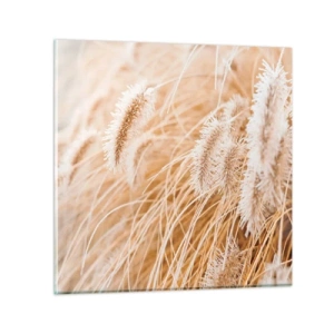 Tablou pe sticlă - Foșnetul auriu al ierburilor - 70x70 cm