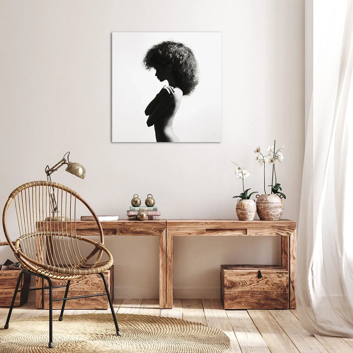 Tablou pe pânză - Ca o floare pe o tulpină subțire - 70x70 cm