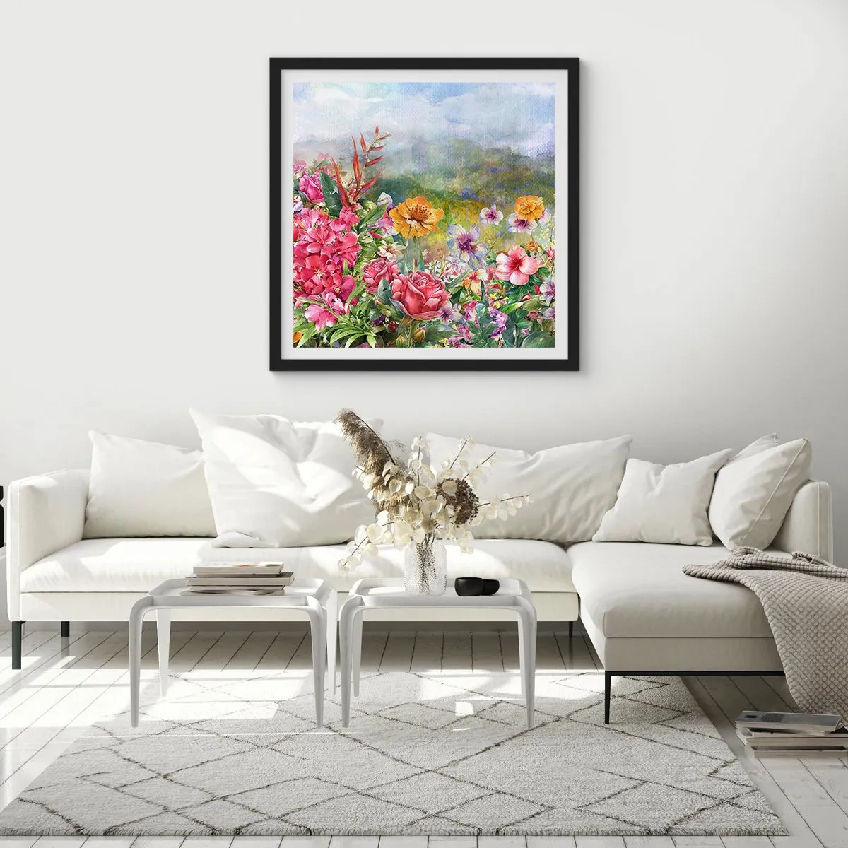 Poster în ramă neagră - O grădină înnebunită - 30x30 cm