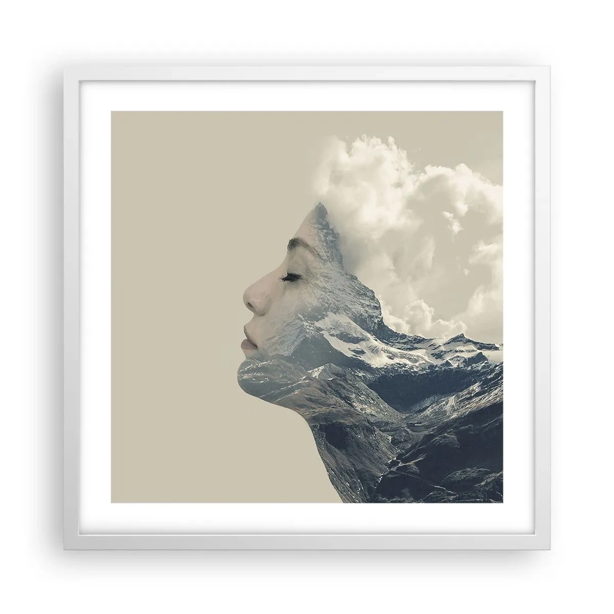 Poster în ramă albă - Frumusețea elementelor - 50x50 cm